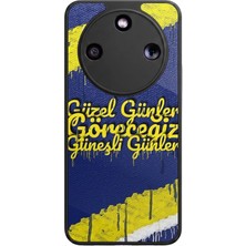 Aksel Kılıf Honor Magic 8 Lite Uyumlu Taraftar Baskılı Glossy Premium Mat Siyah Silikon Kılıf