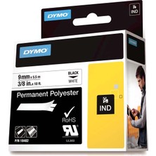 Kitabevimden Dymo Rhinopro Sabitpolyster Şerit 9 Mmx5.5 M Beyaz/siyah 18482