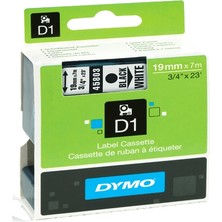 Kitabevimden Dymo D1 Şerit Standart 19 Mmx7 mt Beyaz Üzerine Siyah 45803 S0720830