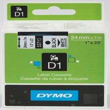 Kitabevimden Dymo D1 Şerit Standart 24 Mmx7 mt Beyaz Üzerine Siyah 53713
