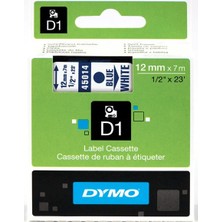 Kitabevimden Dymo D1 Şerit Standart 12 Mmx7 mt Beyaz Üzerine Mavi 45014 S0720540