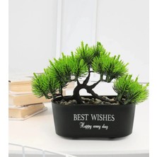 Lineva Best Wıshes Yazılı Doğal Taşlı Yapay Ağaç
