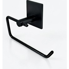 Enalburumtr Kendinden Yapışkanlı Siyah Tuvalet Kağıtlı Wc Kağıdı Askısı Banyo&tuvalet 304 Kalite Paslanmaz Çelik