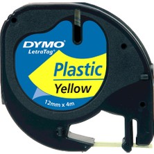 Kitabevimden Dymo Letratag Şerit Plastik 12 Mmx4 mt Sarı 91202