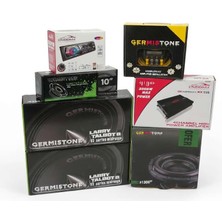 Germistone Profsesyonel A'dan Z'ye Oto Ses Sistemi Midrange+Subwoofer+Amfi+Oto Teyp+Twetter+Kablo Seti+Kabin+