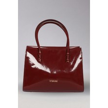 Victoria Shoes Sert Kalıp Dikdörtgen Rugan Tote Çanta