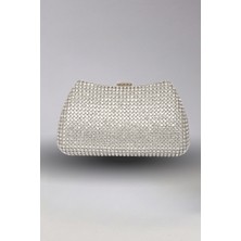 Victoria Shoes Silver Metal Çerçeveli Full Taşlı Portföy