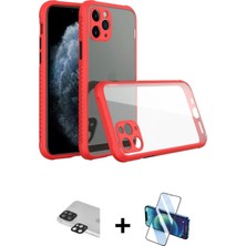 Cepte Toptan iPhone 11 Pro Max Nova Asil Özel Seri - Siyah 3D Antistatik Cam Ekran Koruyucu + Siyah Pers Alüminyum Kamera Lens