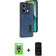 Cepte Toptan Redmi Note 13 Pro 4g Yörünge Işık Serisi - Siyah 6d Antistatik Mat Seramik Hayalet Nano Ekran Koruyucu + Gümüş Raze Metal Kamera Lens