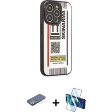 iPhone 12 Pro Max Odak Klasik Serisi - Siyah 3D Antistatik Cam Ekran Koruyucu + Yeşil Renkli Kamera Lens Koruma Cam