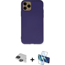 Cepte Toptan iPhone 11 Pro Max Ahenk Serisi - Siyah 3D Antistatik Seramik Nano Ekran Koruyucu + Siyah Pers Alüminyum Kamera Lens