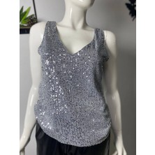 ANS Payet V Yaka Dökümlü Bluz