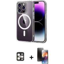iPhone 16 Pro Max Ahenk Minimal Serisi - Siyah 3D Antistatik Mat Seramik Nano Ekran Koruyucu + Gold Pvd Metal Kamera Lens