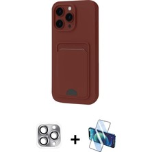 iPhone 16 Pro Max Vadi Çizgi Prime - Siyah 3D Antistatik Cam Ekran Koruyucu + Gri Pers Alüminyum Kamera Lens