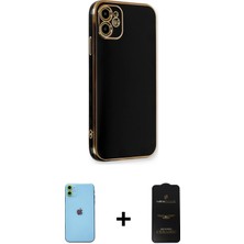 Cepte Toptan iPhone 11 Yankı Serisi - Siyah 6d Antistatik Mat Seramik Hayalet Nano Ekran Koruyucu + Yeşil Neon Fosforlu Kamera Lens