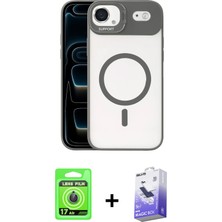 Cepte Toptan iPhone 17 Air Yadigar Asil Koleksiyonu - Siyah Bilvis 5in1 5d Magic Hayalet Cam Ekran Koruyucu + Mavi Raze Metal Kamera Lens