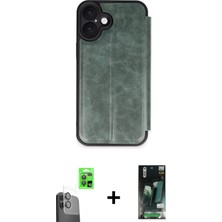 Cepte Toptan iPhone 16 Zirve Yansıma Serisi - Siyah 360 Mat Full Body Arka Koruyucu + Siyah Raze Metal Kamera Lens