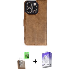 Cepte Toptan iPhone 16 Pro Siluet Işık Serisi - Siyah Bilvis 5in1 3D Magic Cam Ekran Koruyucu + Çöl Titanyum Raze Metal Kamera Lens