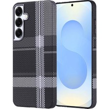 Talazan Galaxy S24 Plus Kılıf Magsafe Şarj Özellikli Karbon Fiber Görünümlü Zore Nekst Kapak - Gri-Siyah