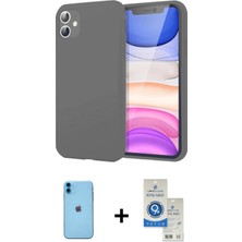 Cepte Toptan iPhone 11 Kozmos Yansıma Özel Seri - Şeffaf Royal Nano Ekran Koruyucu + Mavi Neon Fosforlu Kamera Lens
