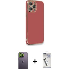 Cepte Toptan iPhone 12 Pro Yankı Serisi - Şeffaf Uv Polymer Nano Ekran Koruyucu + Yeşil Neon Fosforlu Kamera Lens