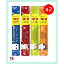 ‎Me-O Kedi Ödül Maması 8’li Karışık Paket 8X15 gr (Tavuk ve Ciğerli Keçi Sütü- Ton Balığı ve Domates- Ton Balığı ve Keçi Sütü- Tavuk ve Balkabağı)