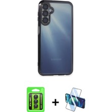 Cepte Toptan Galaxy A15 4g Vadi Minimal - Siyah 3D Antistatik Seramik Nano Ekran Koruyucu + Siyah Raze Metal Kamera Lens