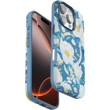 Esranın Dünyası Onegif iPhone 16 Pro Flower Series Magsafe Kapak - Mavi