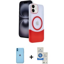 Cepte Toptan iPhone 11 Kozmos Form Özel Seri - Şeffaf Royal Nano Ekran Koruyucu + Mavi Neon Fosforlu Kamera Lens
