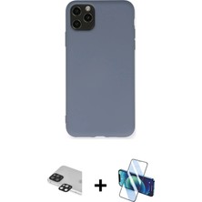 Cepte Toptan iPhone 11 Pro Max Ahenk Serisi - Siyah 3D Antistatik Seramik Nano Ekran Koruyucu + Siyah Pers Alüminyum Kamera Lens
