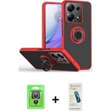 Cepte Toptan Redmi Note 13 Pro 4g Yörünge Çizgi - Şeffaf Pasifik Cam Ekran Koruyucu + Gümüş Raze Metal Kamera Lens