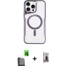 Cepte Toptan iPhone 16 Pro Yadigar Klasik Özel Seri - Siyah Bilvis Hayalet Cam Ekran Koruyucu + Siyah Raze Metal Kamera Lens