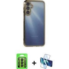 Cepte Toptan Galaxy A15 4g Vadi Minimal - Siyah 3D Antistatik Seramik Nano Ekran Koruyucu + Siyah Raze Metal Kamera Lens