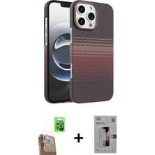 Cepte Toptan iPhone 16 Pro Doruk Serisi - Siyah Bilvis 3D Mat Cam Ekran Koruyucu + Çöl Titanyum Raze Metal Kamera Lens