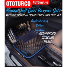 Ototurco Automotive Renault Clio 4 (2012-2019)UYUMLU Kapitoneli-Suni Deri-Silikon Topukluklu Premium Deri Paspas