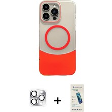 iPhone 16 Pro Max Kozmos Form Özel Seri - Şeffaf Pasifik Cam Ekran Koruyucu + Gümüş Pers Alüminyum Kamera Lens