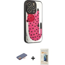 Cepte Toptan iPhone 12 Pro Max Odak Klasik Serisi - Siyah 6d Mat Seramik Hayalet Nano Ekran Koruyucu + Turuncu Renkli Kamera Lens Koruma Cam