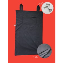 Ahmera Kapı Arkası Siyah Kirli Çamaşır Sepeti / Organizer / Oyuncak Sepeti + 2 Ad Metal Askı