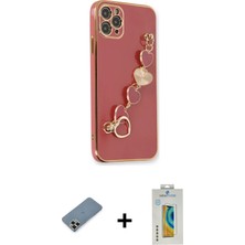 Cepte Toptan iPhone 11 Pro Max Nova Işık Prime - Siyah Polymer Nano Ekran Koruyucu + Gold Metal Kamera Lens Koruma Cam