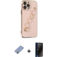 Cepte Toptan iPhone 13 Pro Max Nova Işık Prime - Siyah 3D Antistatik Hayalet Cam Ekran Koruyucu + Koyu Yeşil Metal Kamera Lens Koruma Cam