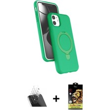 Cepte Toptan iPhone 11 Iz Işık Koleksiyonu - Siyah Buffer Cam Ekran Koruyucu + Şeffaf Kamera Lens Koruma Cam