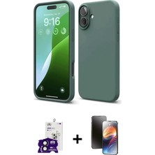 Cepte Toptan iPhone 16 Ahenk Serisi - Siyah 3D Antistatik Mat Seramik Nano Ekran Koruyucu + Siyah Bilvis Titan Kamera Lens