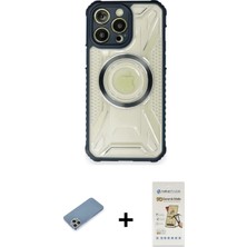 Cepte Toptan iPhone 12 Pro Max Kutup Modern - Siyah Mat Seramik Nano Ekran Koruyucu + Gümüş Shine Kamera Lens Koruma Cam