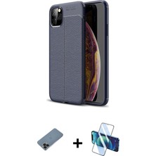 Cepte Toptan iPhone 11 Pro Doruk Klasik Özel Seri - Siyah 3D Antistatik Seramik Nano Ekran Koruyucu + Siyah Shine Kamera Lens Koruma Cam