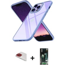 Cepte Toptan iPhone 13 Pro Max Nova Işık Serisi - Şeffaf 360 Full Body Arka Koruyucu + Kırmızı Pers Alüminyum Kamera Lens