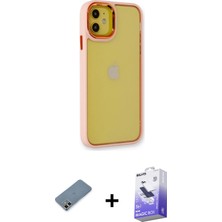 iPhone 12 Eksen Doku Prime - Siyah Bilvis 5in1 5d Magic Hayalet Cam Ekran Koruyucu + Gold Metal Kamera Lens Koruma Cam