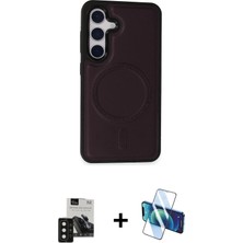 Cepte Toptan Galaxy S24 Zirve Işık Serisi - Siyah 3D Antistatik Cam Ekran Koruyucu + Siyah Pvd Metal Kamera Lens