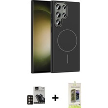 Cepte Toptan Galaxy S24 Ultra Siluet Doku Özel Seri - Siyah Joko Magic 5d Hayalet Cam + Gold Pvd Metal Kamera Lens