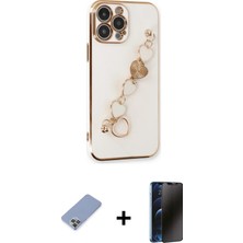 Cepte Toptan iPhone 13 Pro Max Nova Işık Prime - Siyah 3D Antistatik Hayalet Cam Ekran Koruyucu + Koyu Yeşil Metal Kamera Lens Koruma Cam