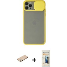 Cepte Toptan iPhone 11 Pro Max Vadi Çizgi - Siyah 6d Mat Seramik Hayalet Nano Ekran Koruyucu + Yeşil Renkli Kamera Lens Koruma Cam